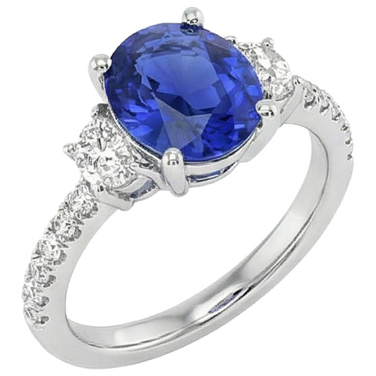 9 Ct Saphir-Ring-Aus der Erde Abgebauter Natürlicher Diamant-Schmuck