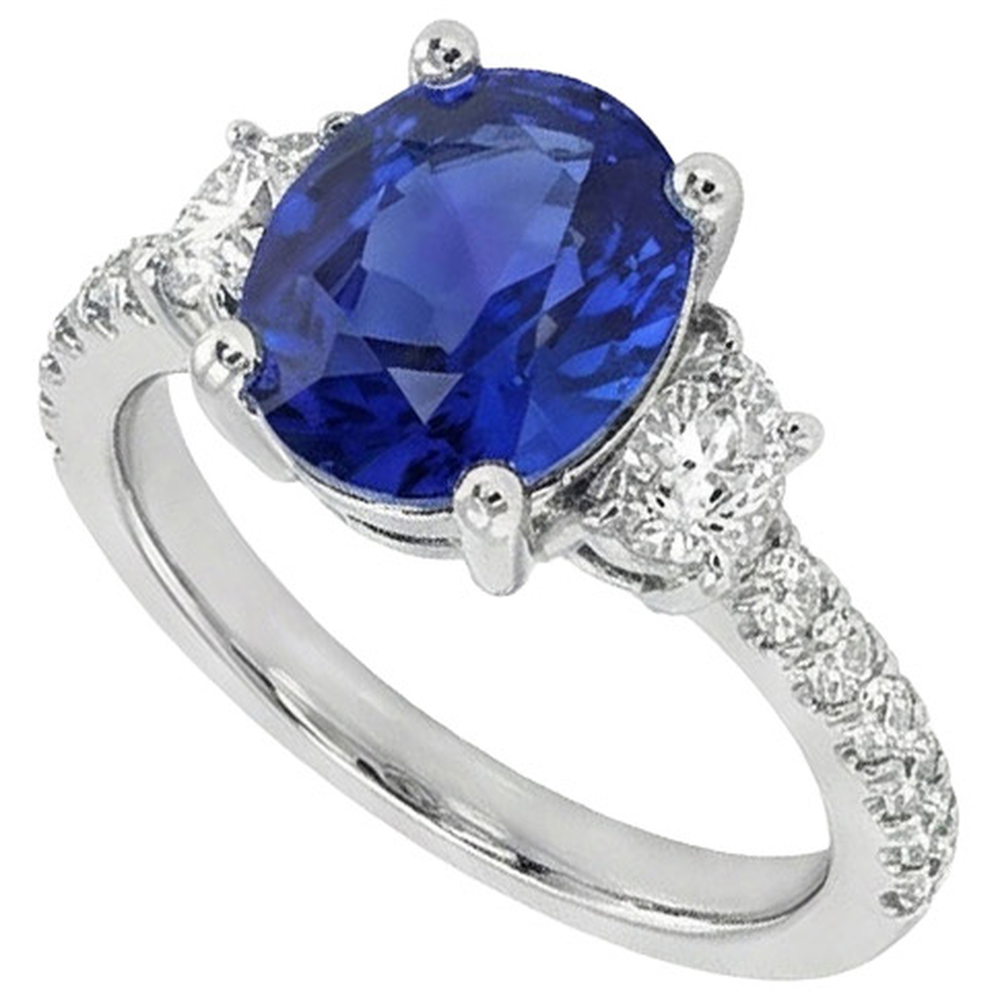 9 Ct Saphir-Ring-Aus der Erde Abgebauter Natürlicher Diamant-Schmuck