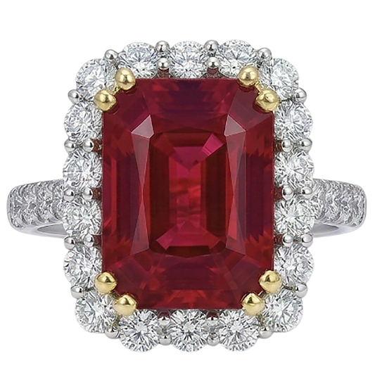 echter round rubin 9Karat ring Vorderansicht