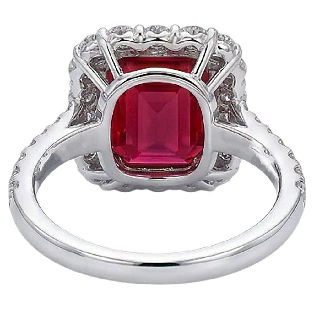 echter round rubin 9Karat ring Profilansicht