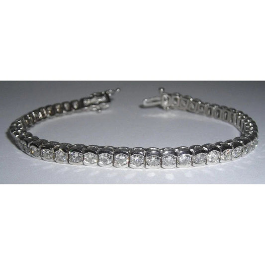 9,60 Karat Echt Diamanten Tennisarmband Lünette Set Schmuck