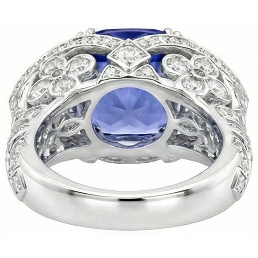 9 Carat natürlicher Saphir-Aus der Erde Abgebauter Natürlicher Diamantring