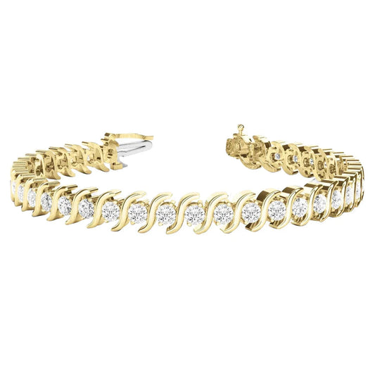 9.50 Karat Natürlich Diamant Tennisarmband 14K Gelbgold