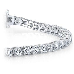 9.50 Karat Runder Echt Aus der Erde Abgebauter Natürlicher Diamant Tennisarmband Weißgold Feiner Schmuck