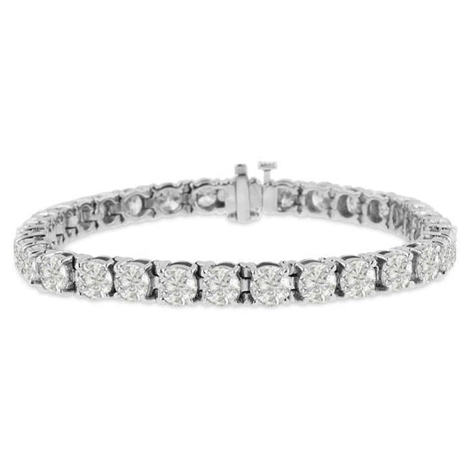 9.60 Karat Rundschliff funkelnde Echt Diamanten Armband 14K Weißgold