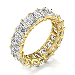 Brillant im Treppen-Schliff Eternity Band 9 Karat – 14K Gelbgold
