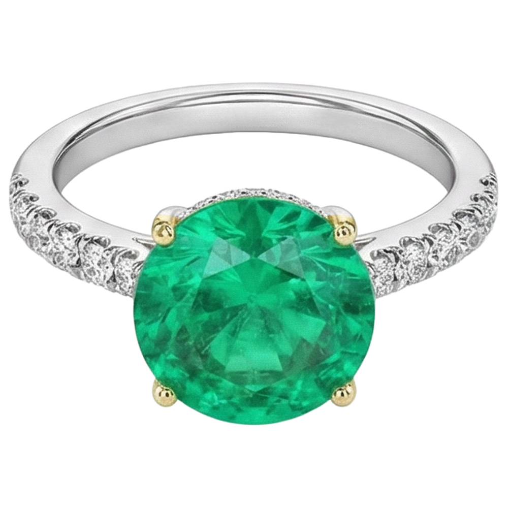Schimmernder Edler Smaragd Schmuckstein-Ring 3,50 Karat – Profilansicht
