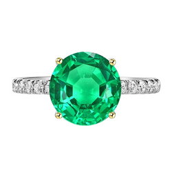 Schimmernder Schmuckstein-Ring mit GIA-Geprüft Edler Smaragd