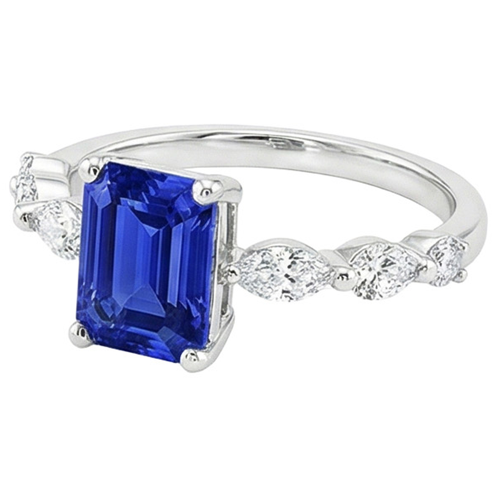 echter marquise diamant 4.50Karat ring auf Weiß