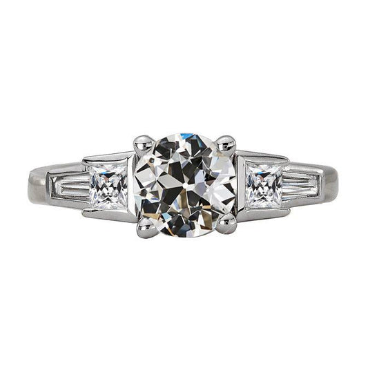 Alter Minenschnitt Echt Diamant Ehering 5 Steine Krappen Satz 5 Karat