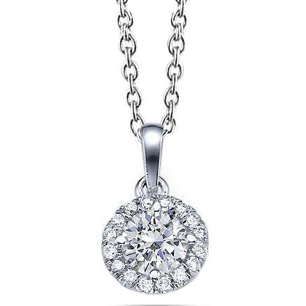 Anhänger Halskette 2,80 ct Wunderschöne Natürliche Diamanten im Rundschliff Gold Weiß 14K