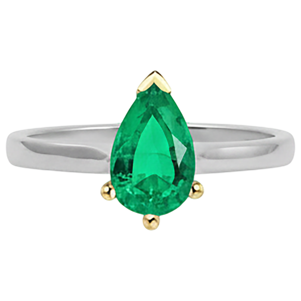Echter Edler Smaragd Farbstein-Ring – Seitenansicht