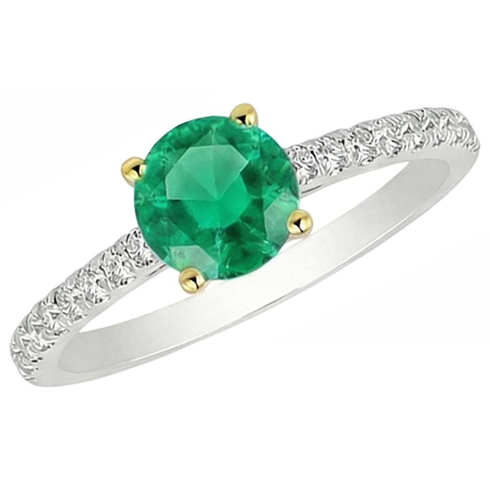 Premium Edler Smaragd Schmuckstein-Ring 2 Karat – Draufsicht