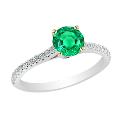Jubiläumsring Edler Smaragd Schmuckstein-Ring 2 Karat – Bicolor