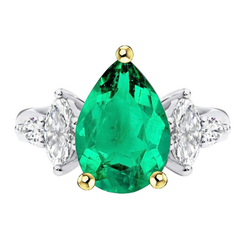 Brillanter Jubiläumsband Kolumbianischer Smaragd Edelstein-Ring