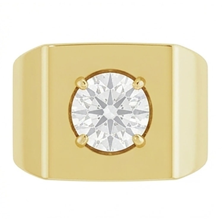 Antik-Kissen-Schliff Diamant Herrenring 1,50 Karat