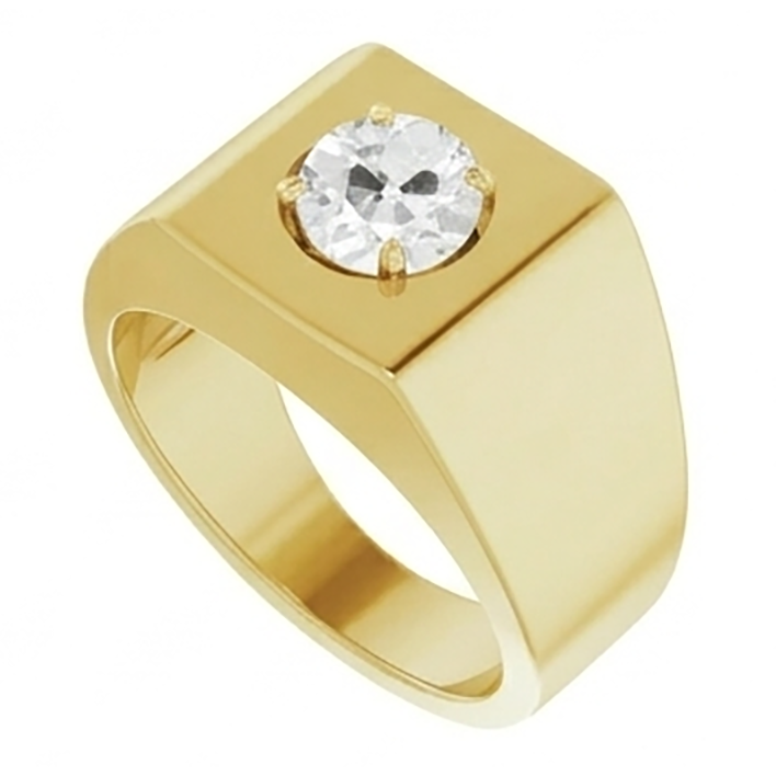 Antik-Kissen-Schliff Diamant Herrenring 1,50 Karat