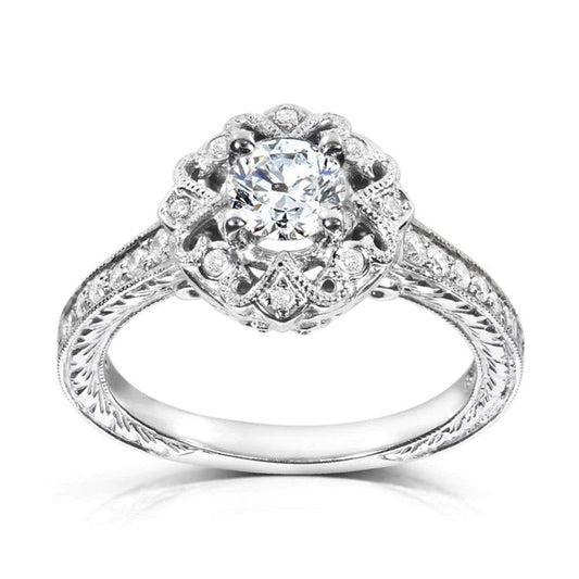 Antik-Stil Echt Diamant-Verlobungsring 2,25 Karat Weißgold Schmuck