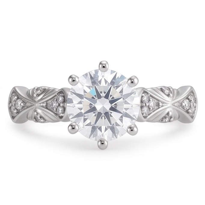 Antik-Stil Natürliche Aus der Erde Abgebauter Natürlicher Diamant Jubiläumsring 1,75 Karat Weißgold 14K