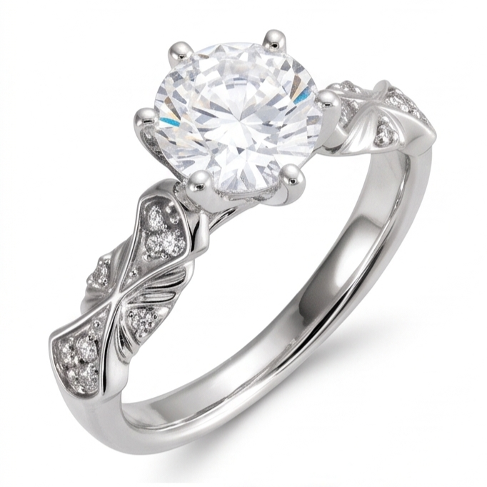 Antik-Stil Natürliche Aus der Erde Abgebauter Natürlicher Diamant Jubiläumsring 1,75 Karat Weißgold 14K