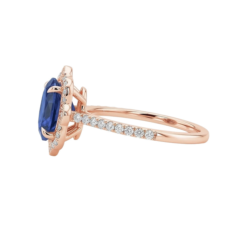 echter oval diamant 6.20Karat ring Draufsicht