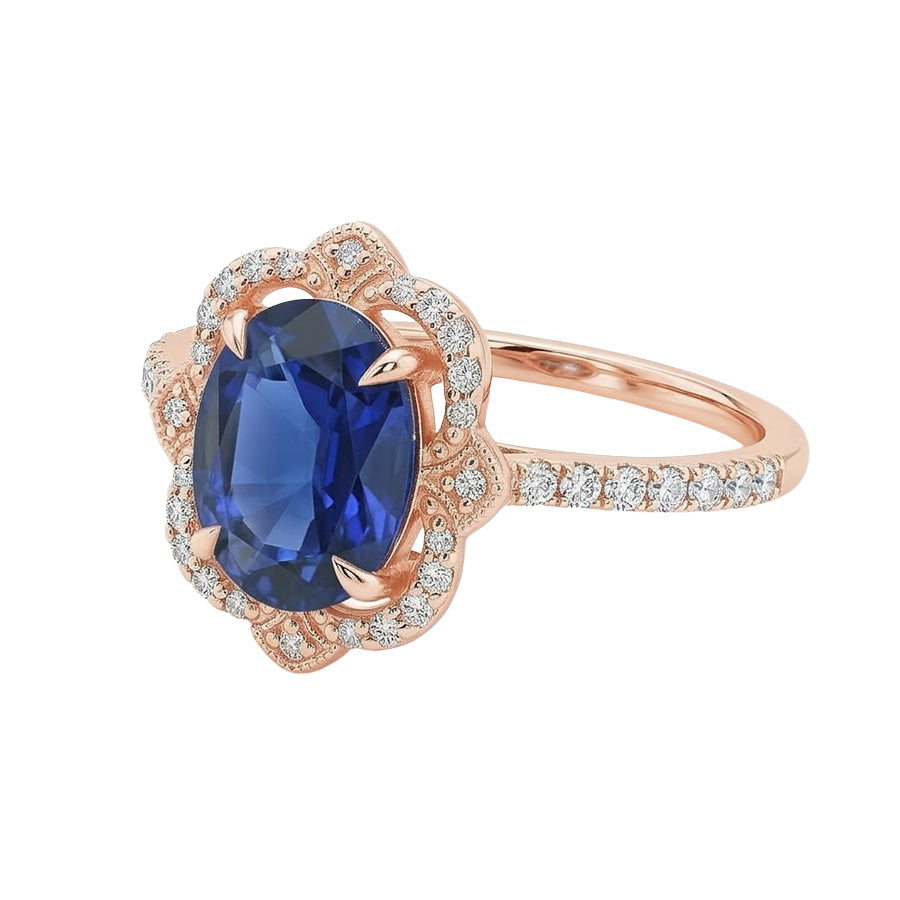 echter oval diamant 6.20Karat ring Seitenansicht