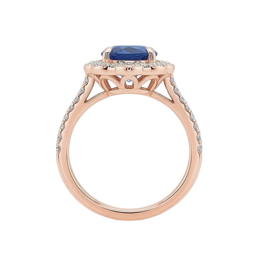 echter oval diamant 6.20Karat ring Profilansicht