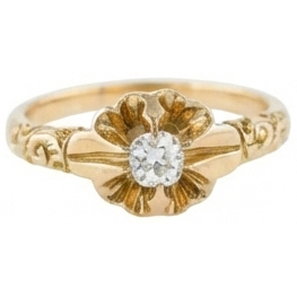 echter round diamant 0.50Karat ring Draufsicht