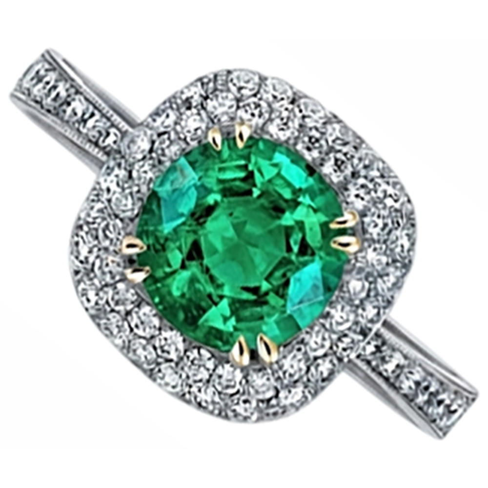 Hochwertiger Edelstein-Ring 3 Karat – Schrägansicht
