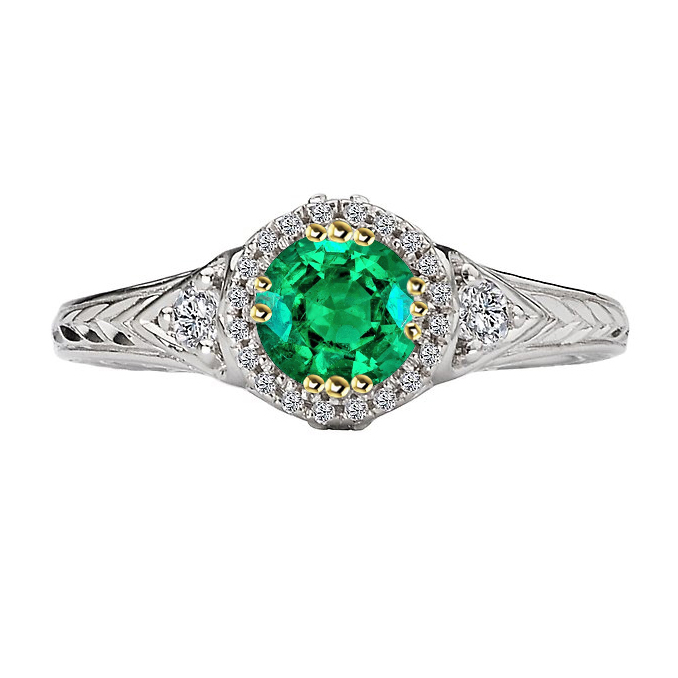 Brillanter Edler Smaragd Edelstein-Ring 2 Karat – Hauptansicht