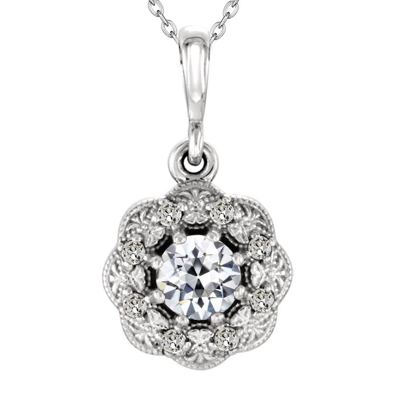 Diamant Halo 2,50-Karat 14K Weißgold – Hauptansicht