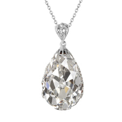 Antik Diamant Hänge-Anhänger 4 Karat – 14K Weißgold