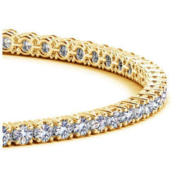 Armband Damen Tennis Gelbgold 14K 10,50 Karat Runde Echt Diamanten