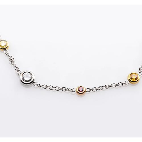 Rosa & Gelbes Saphir-Diamant-Armband 2.95 Karat Damen Schmuck - harrychadent.de