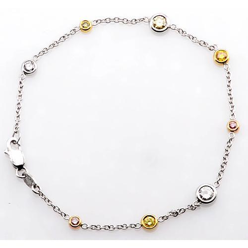Rosa & Gelbes Saphir-Diamant-Armband 2.95 Karat Damen Schmuck - harrychadent.de