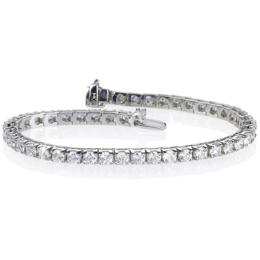 Armband mit funkelnden Echt Diamanten im Rundschliff WG 14K 7,65 Karat