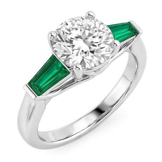 Art-Deco-Schmuck Neu Antik schliff Echt Aus der Erde Abgebauter Natürlicher Diamant Smaragd Ring Gold 14K