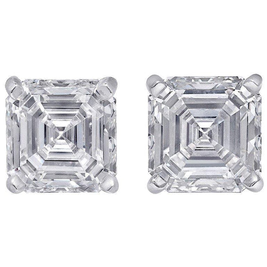 Asscher Cut Echt Diamant Ohrstecker Weißgold Damenschmuck 3 Karat