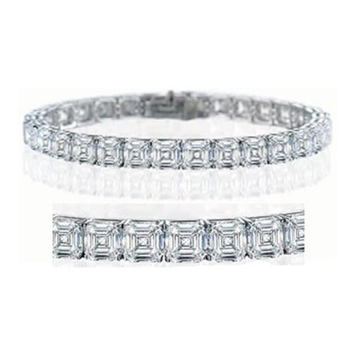 Asscher Cut Echt DiamantWunderschönes Tennisarmband 48 Karat Goldschmuck