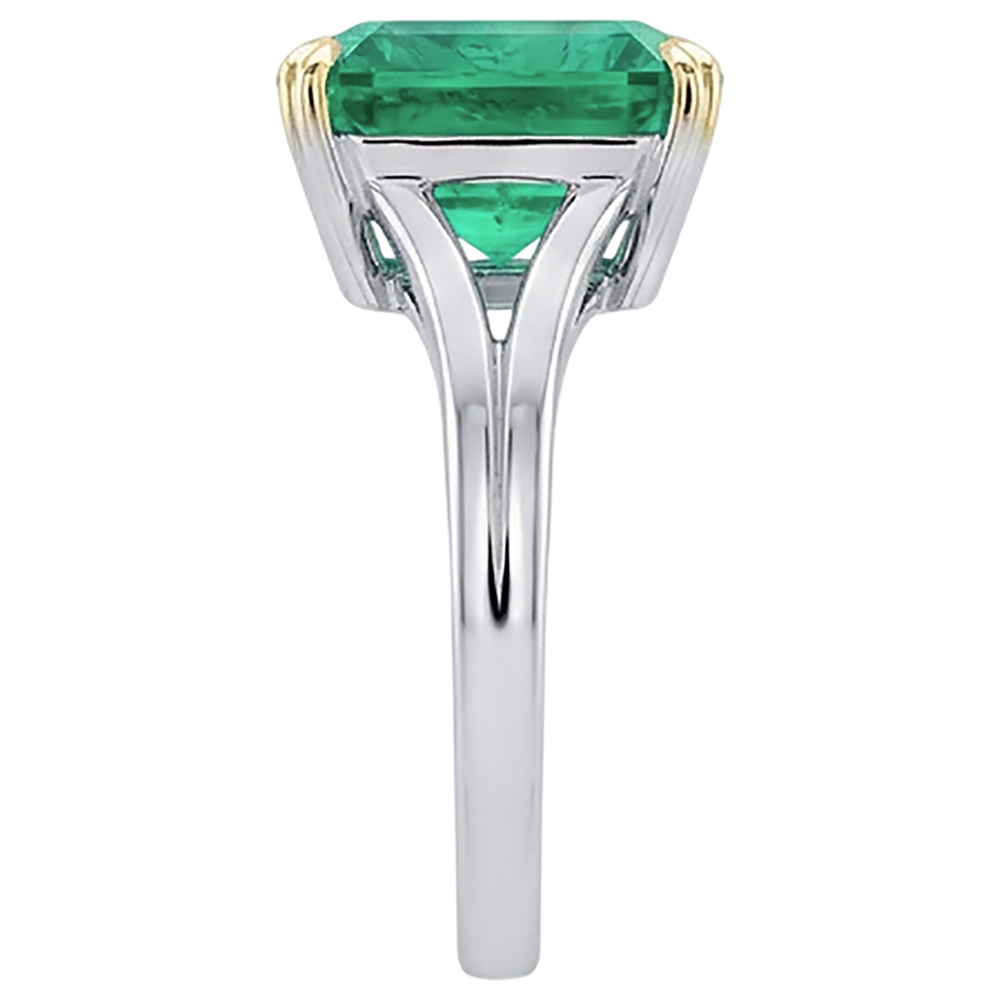 Exquisiter Edler Smaragd Schmuckstein-Ring 5 Karat – Draufsicht