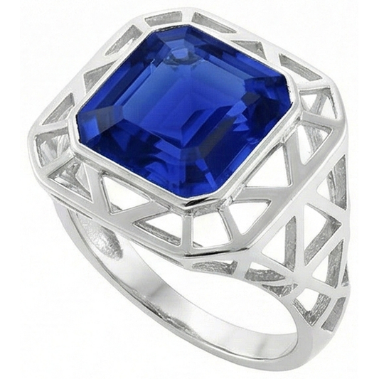 echter asscher diamant 2.50Karat ring Vorderansicht