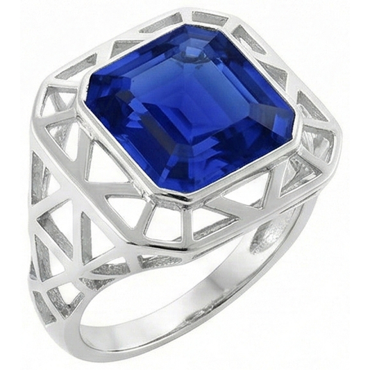 echter asscher diamant 2.50Karat ring Seitenansicht