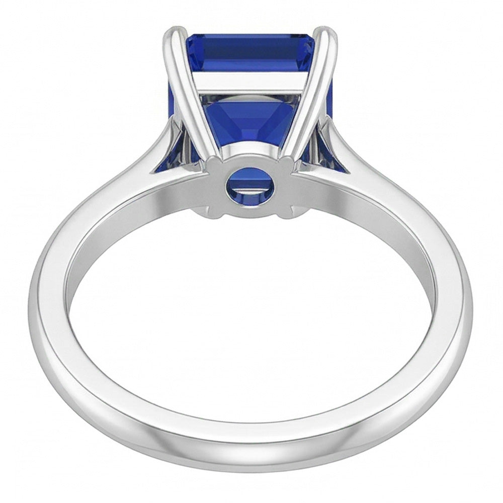 Asscher Solitaire Natural Blue Saphir Ring Schmuck 1.50 Karat