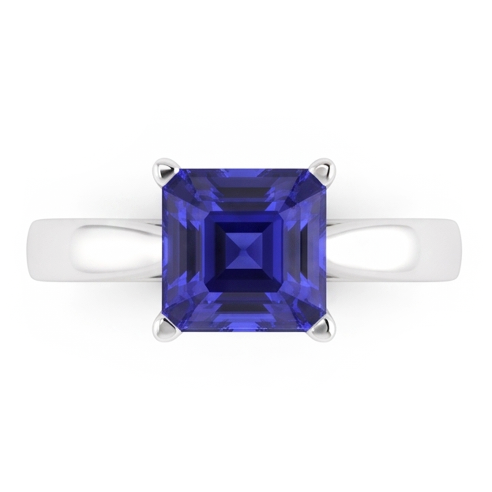 Asscher Solitaire Saphir-Verlobungsring Konischer Schaft 1,50 Karat