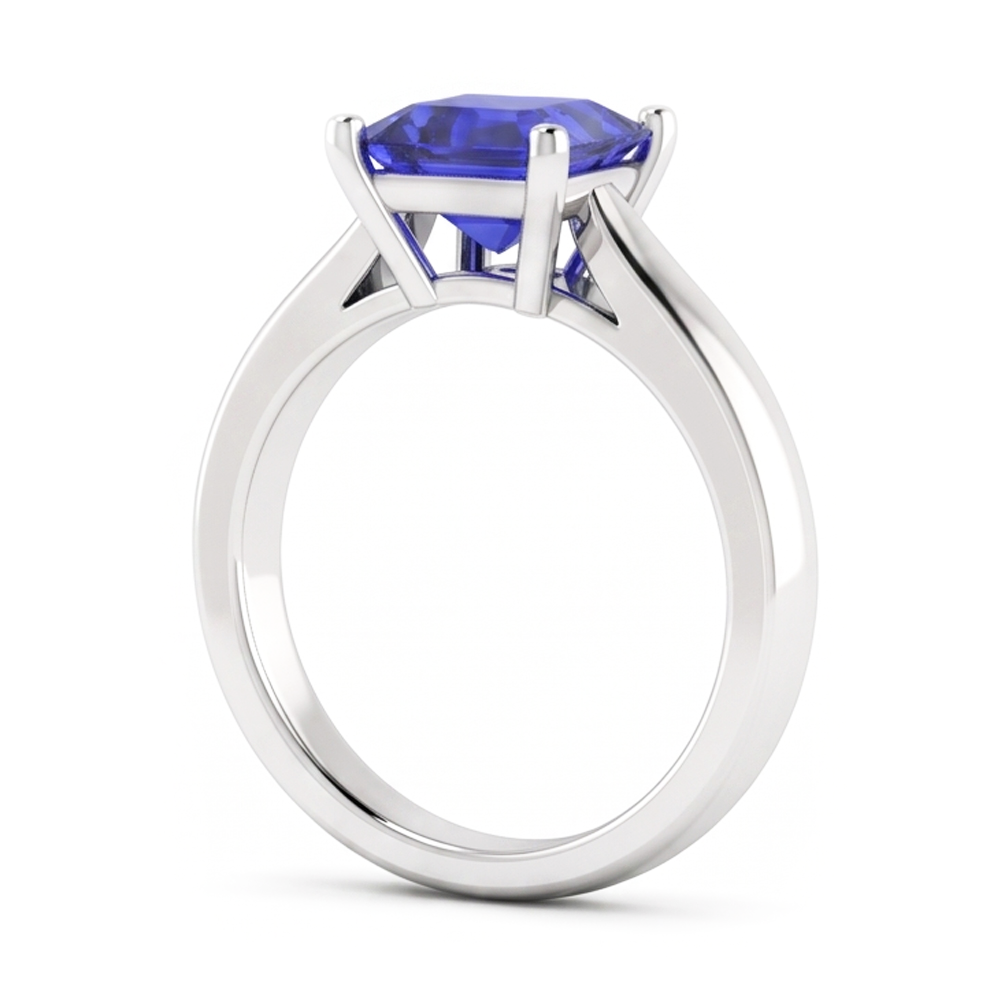 Asscher Solitaire Saphir-Verlobungsring Konischer Schaft 1,50 Karat
