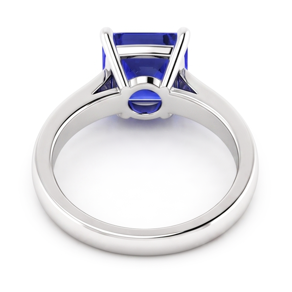 Asscher Solitaire Saphir-Verlobungsring Konischer Schaft 1,50 Karat