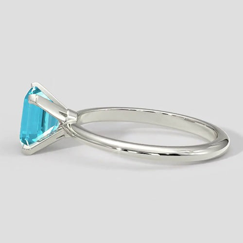 Asscher Paraiba Ring Solitär 14k