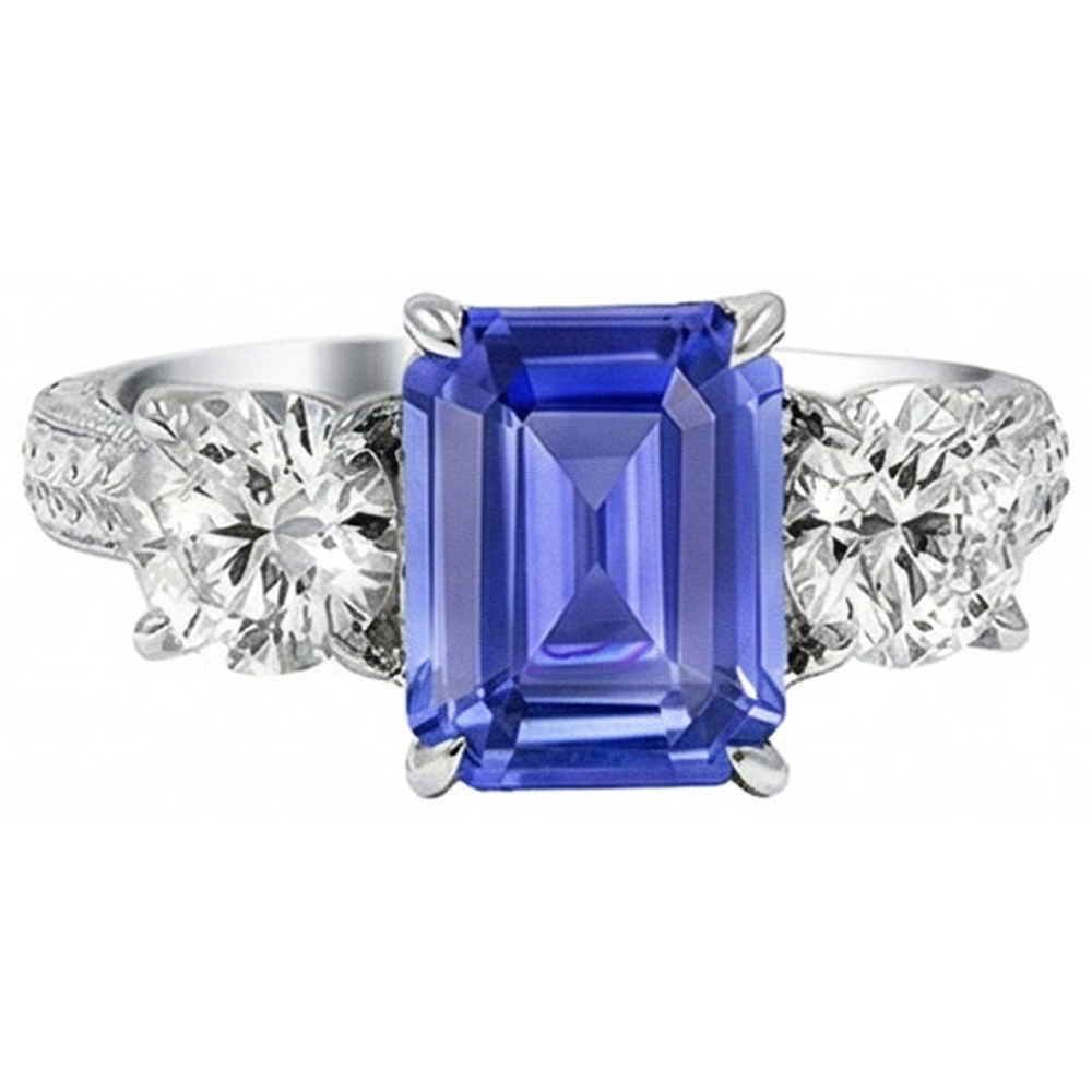 echter round diamant 3Karat ring Vorderansicht