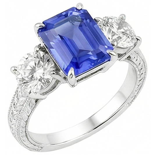 echter round diamant 3Karat ring Seitenansicht