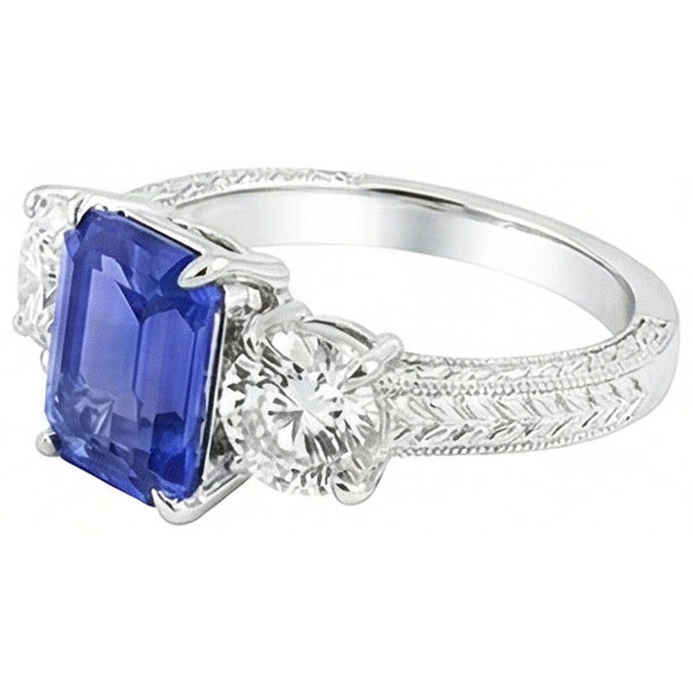 echter round diamant 3Karat ring Detailansicht